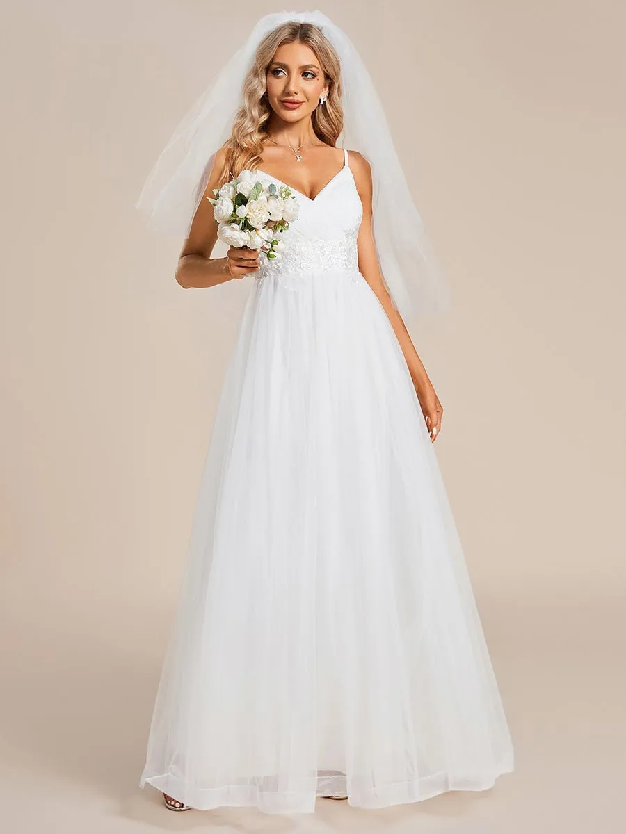 Malin tulle thin strap wedding dress with beads in ivory s8-10 Express NZ wide