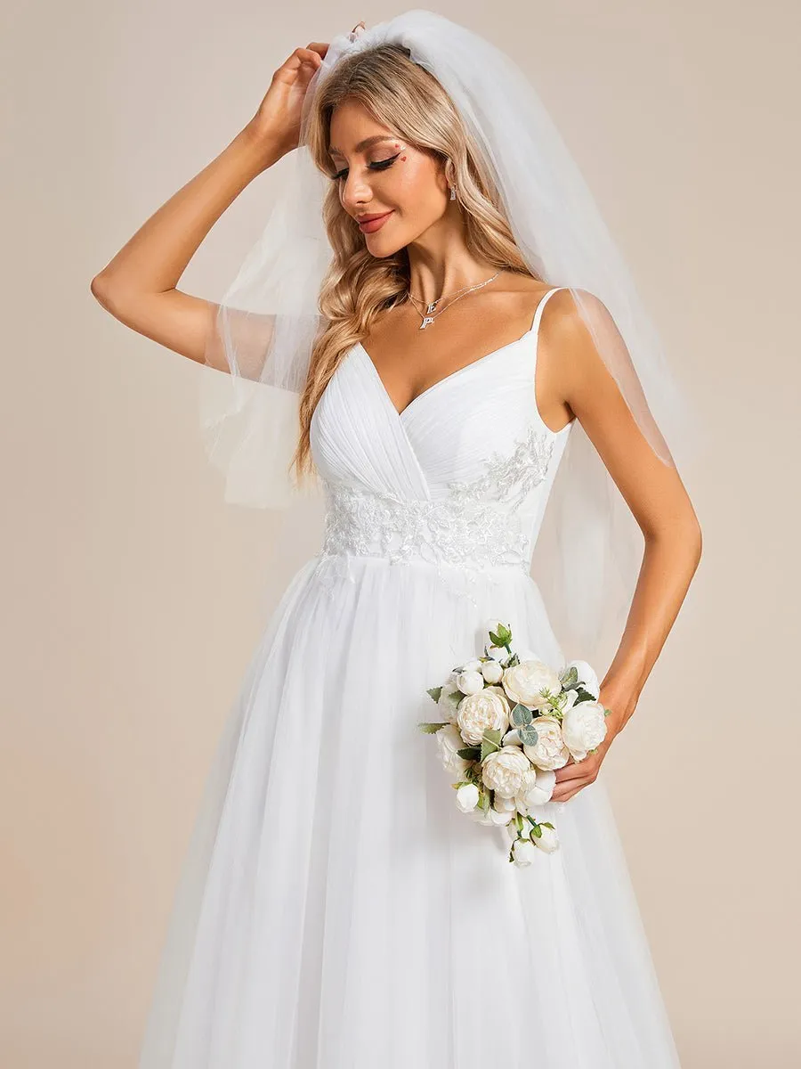 Malin tulle thin strap wedding dress with beads in ivory s8-10 Express NZ wide