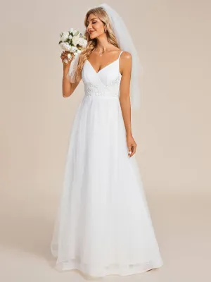 Malin tulle thin strap wedding dress with beads in ivory s8-10 Express NZ wide