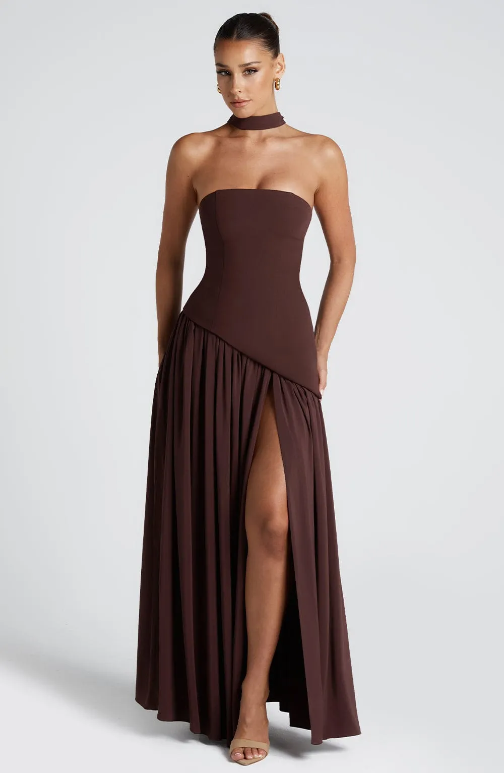 Maliyah Maxi Dress - Plum Brown