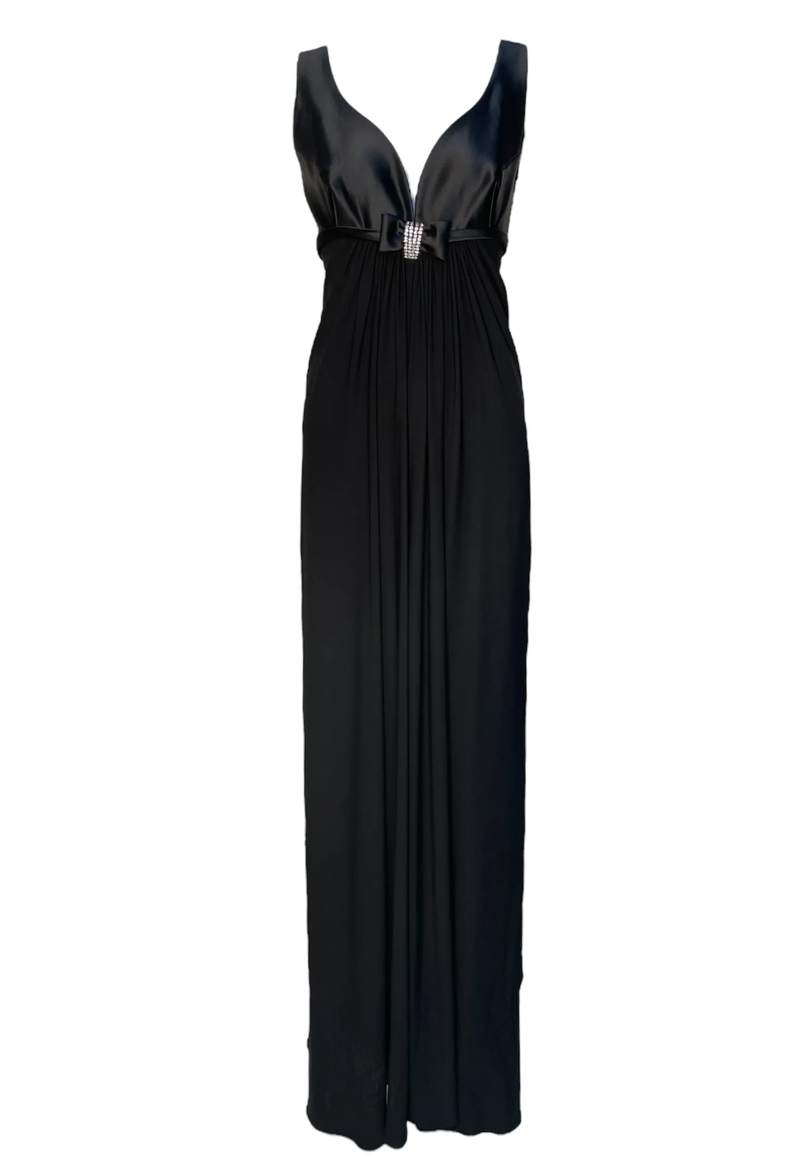 Marc Bouwer 2000's Old Hollywood Glam Black Evening Gown
