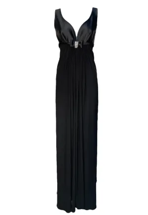 Marc Bouwer 2000's Old Hollywood Glam Black Evening Gown