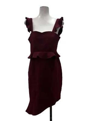 Maroon Flare Asymmetrical Dress