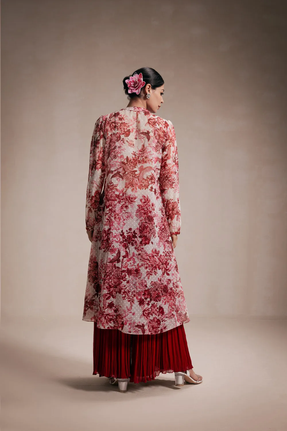 Maroon Rasasvada Printed Kurta Dress