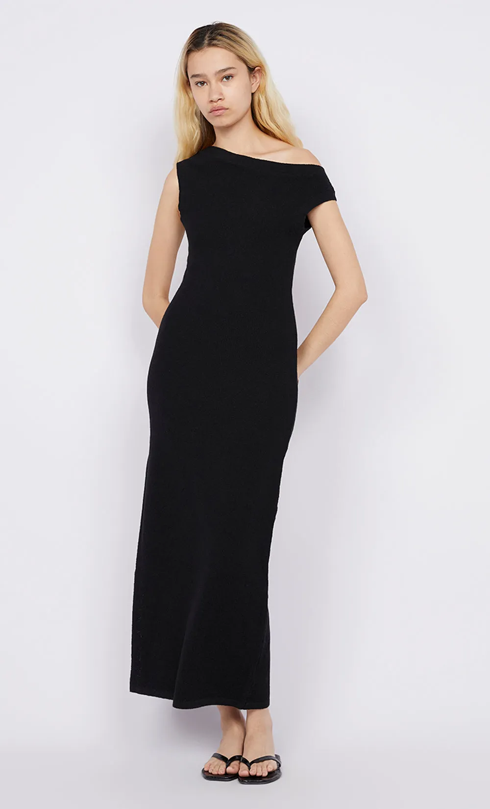 MARTHA ASYM MAXI DRESS - BLACK