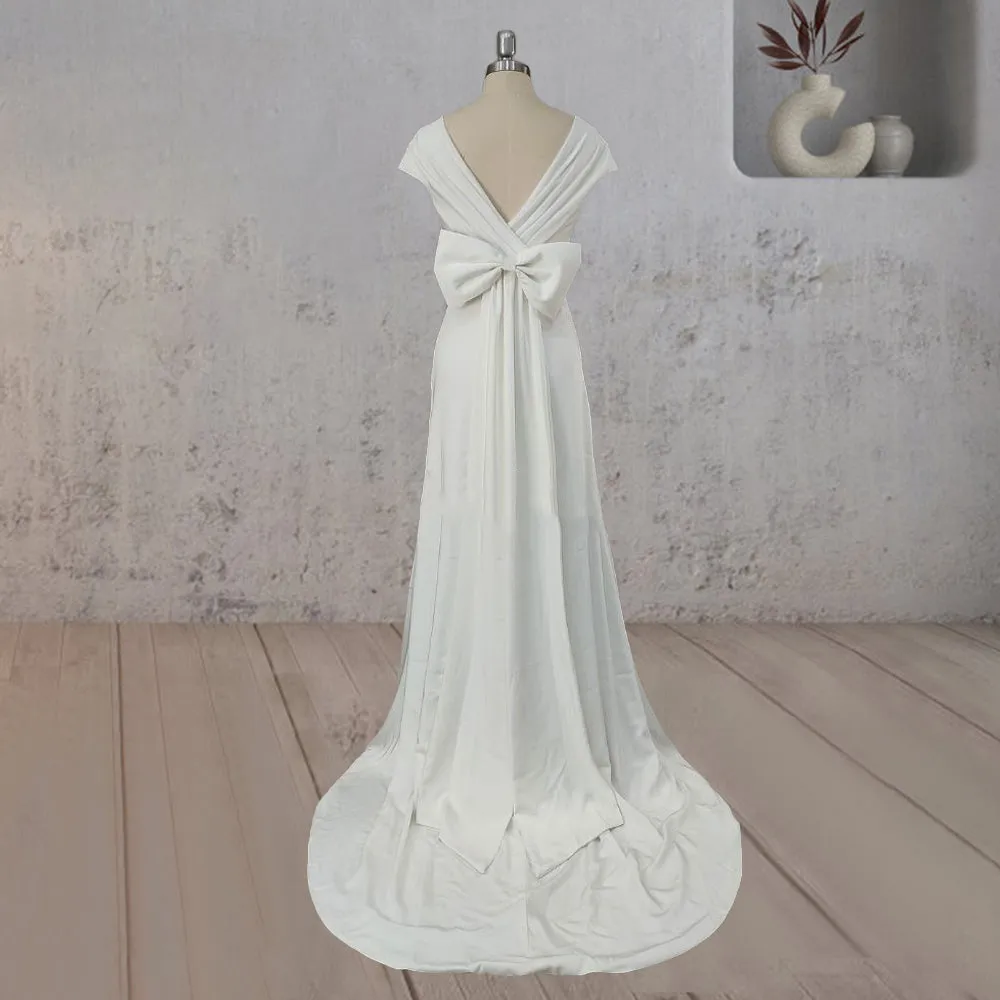 Mermaid Satin Sweep Train Wedding Dress With Train