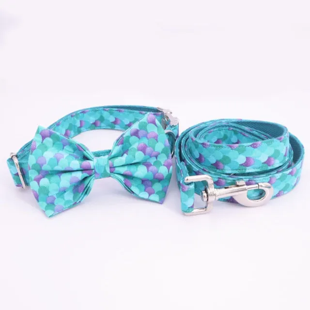 Mermaid Trends Bow Collar| And Leash Personalized