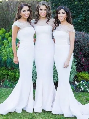 Mermaid Tulle Sleeve Bridesmaid Dress