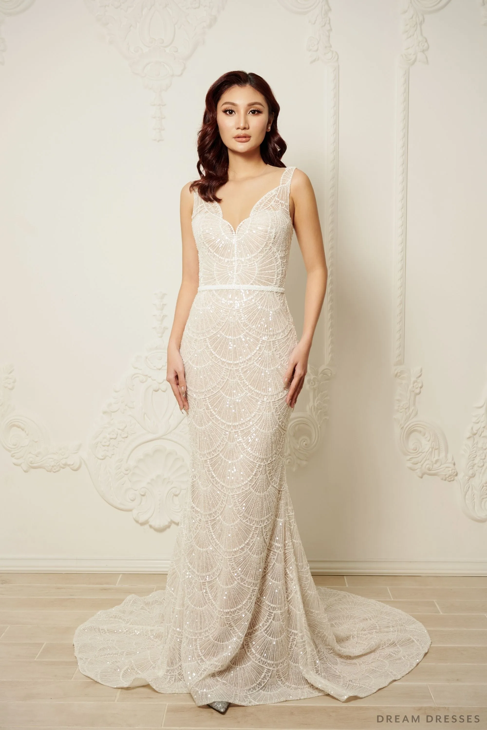 Mermaid Wedding Dress with Beaded Couture Lace (#ARABELLA)