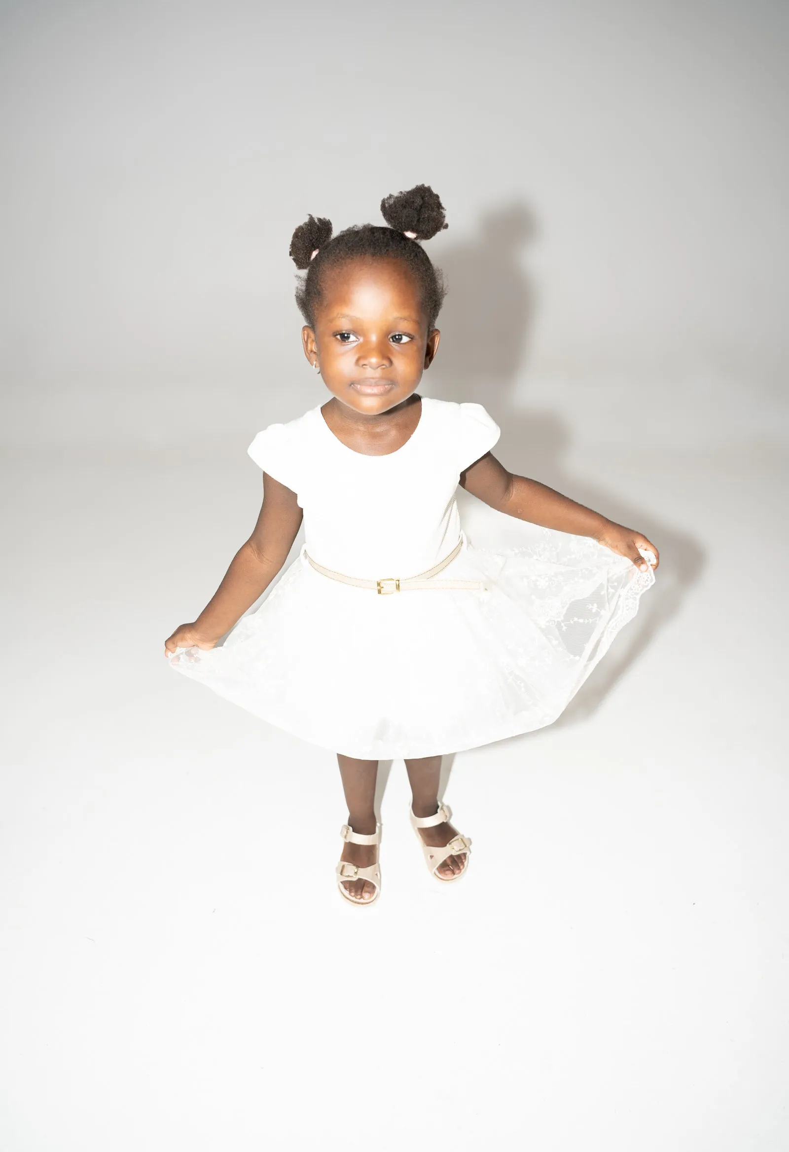 Miss Ebita Cream & Gold Tulle Dress