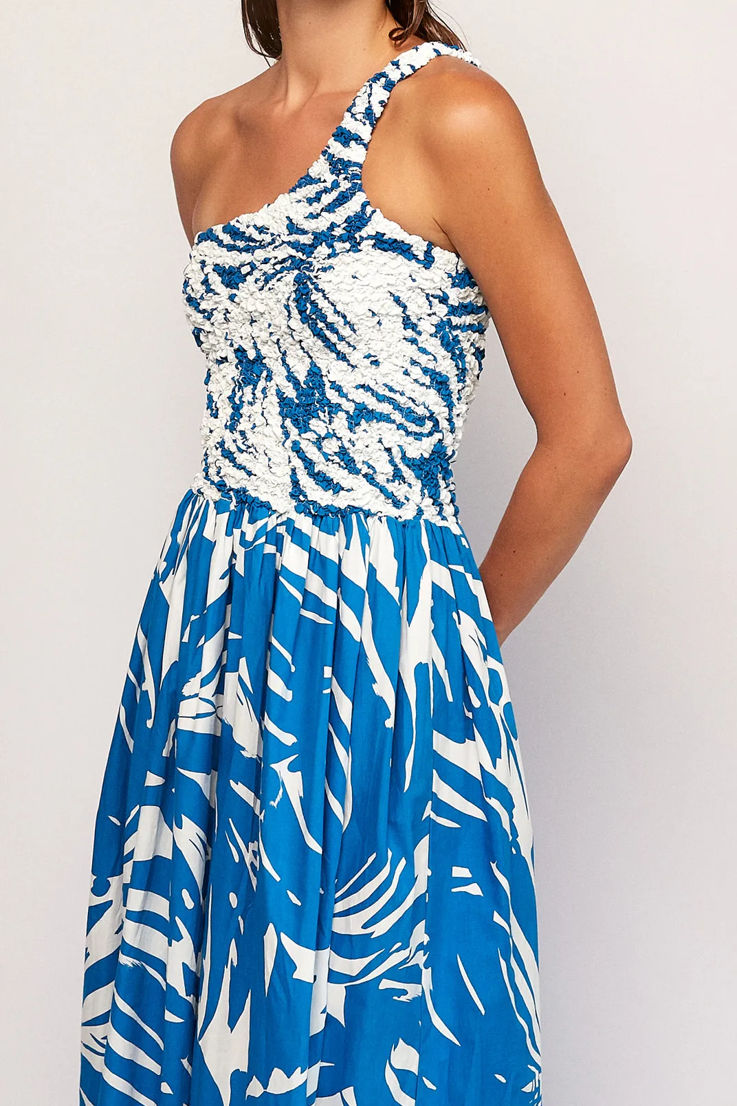 Mottled One Shoulder Maxi