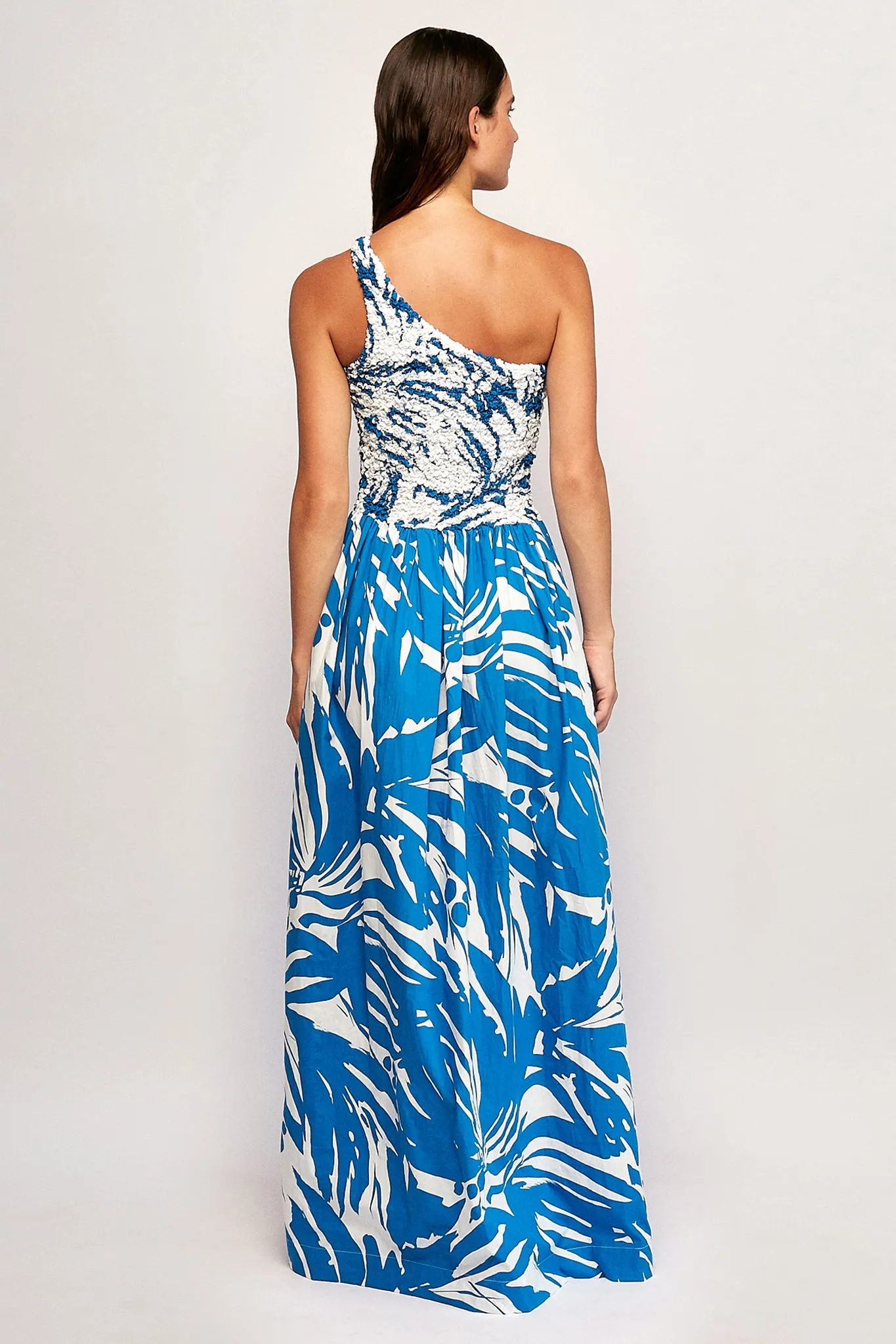 Mottled One Shoulder Maxi