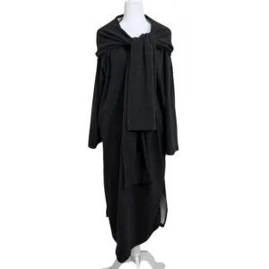 NAP Loungewear Hooded House Robe Gown Dress Long Sleeve Scarf Charcoal Gray XL