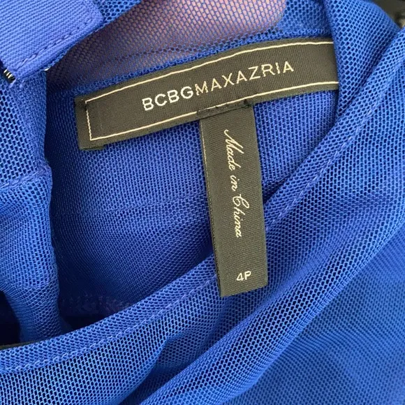 NEW BCBG MaxAzria Blue Miranda Sleeveless Ponte and Silk Dress Size 4P