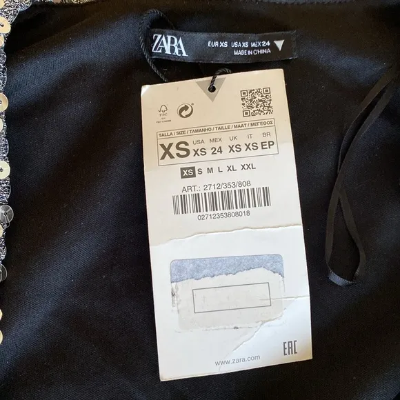 NEW Zara Silver Sequin Draped Mini