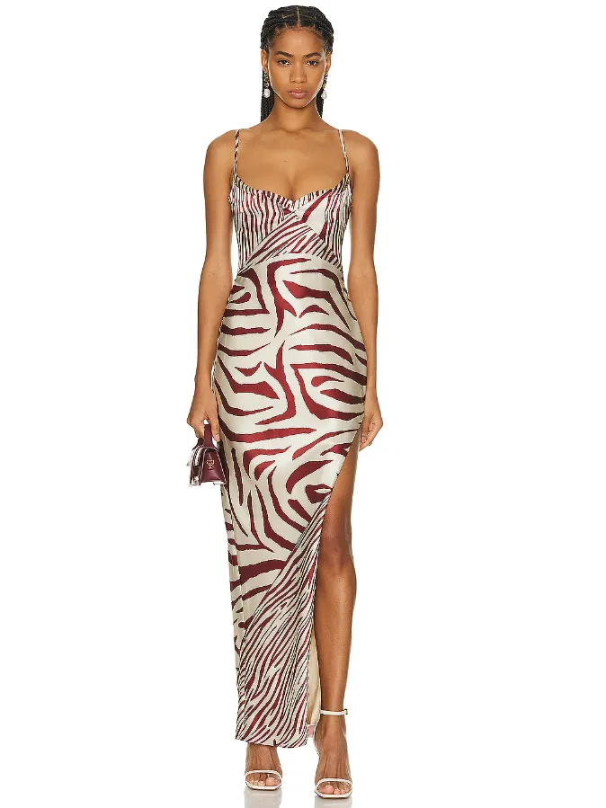 NICHOLAS Ariah Midi Dress in Brick Toledo Print