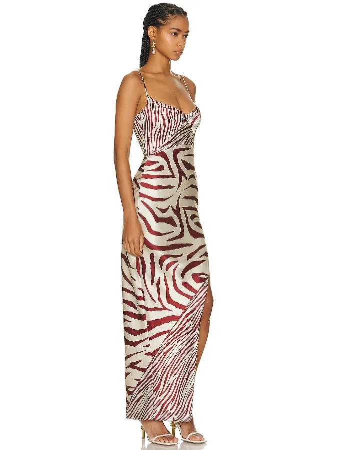 NICHOLAS Ariah Midi Dress in Brick Toledo Print