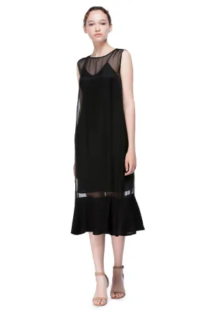 Nightfall Round Neck Flounced Dress