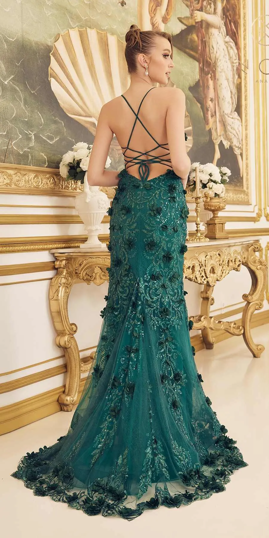 Nox Anabel C1098 Long Fitted Formal Gown with Applique