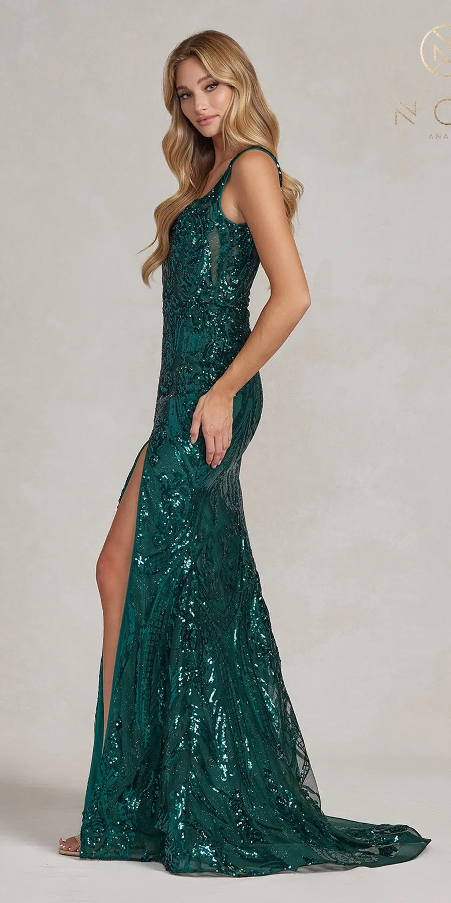 Nox Anabel C1103 Long Fitted Formal Gown with Slit