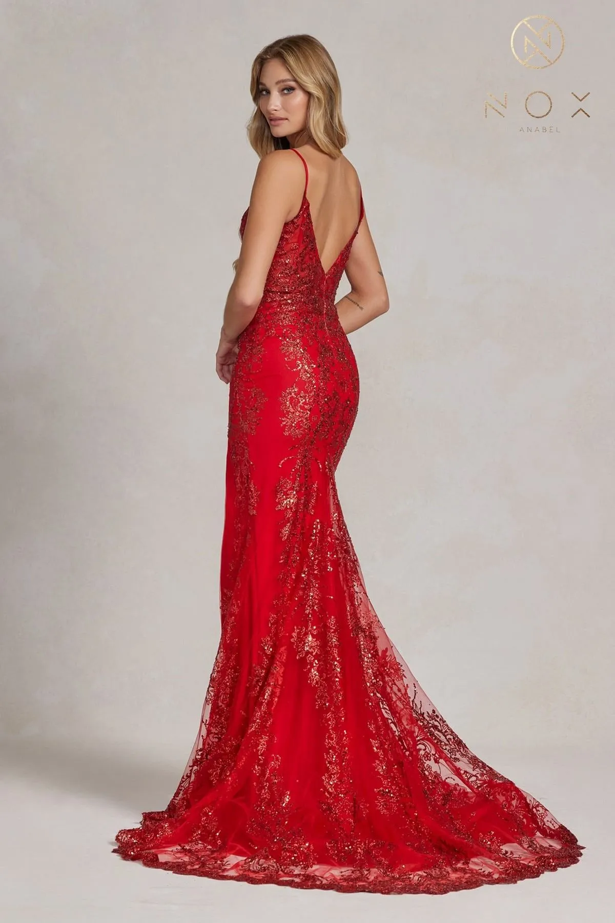 Nox Anabel C1197 Long Mermaid Silhouette Sleeveless Corset Gown