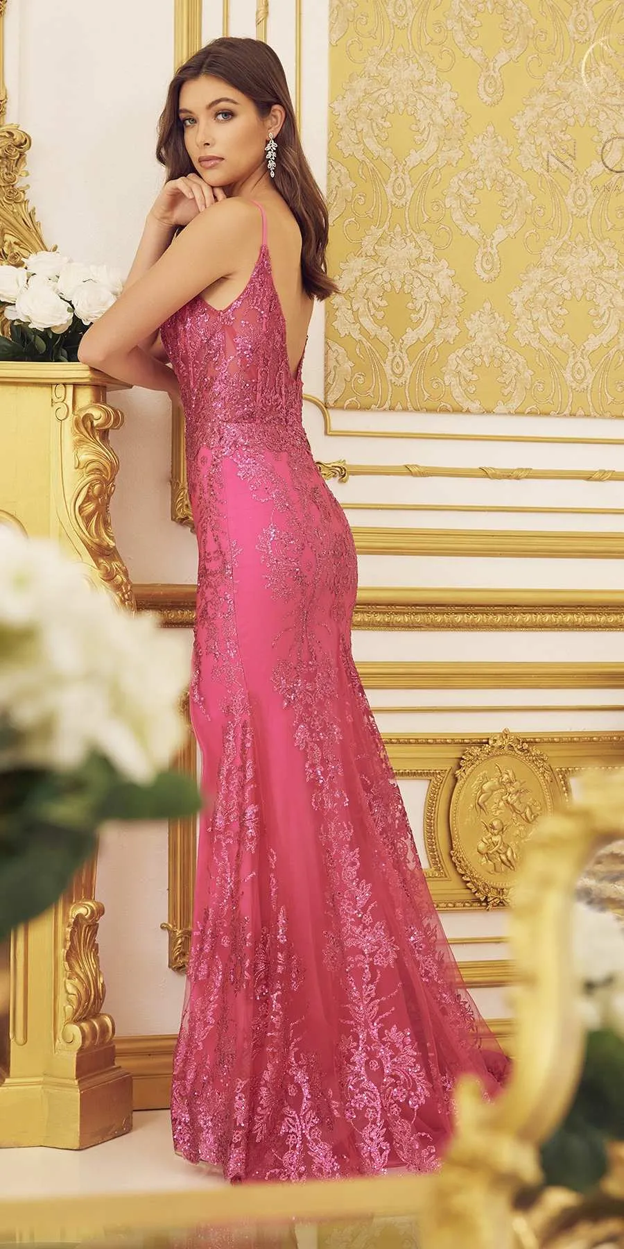Nox Anabel C1197 Long Mermaid Silhouette Sleeveless Corset Gown