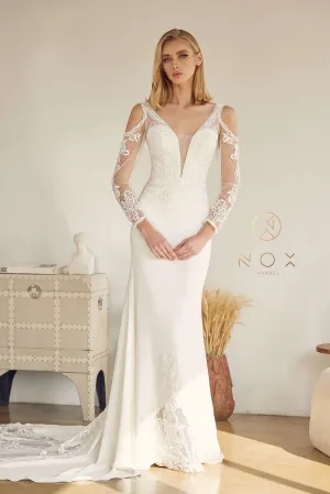 Nox Anabel JE916 Wedding Gown Cathedral Train Long Sleeves