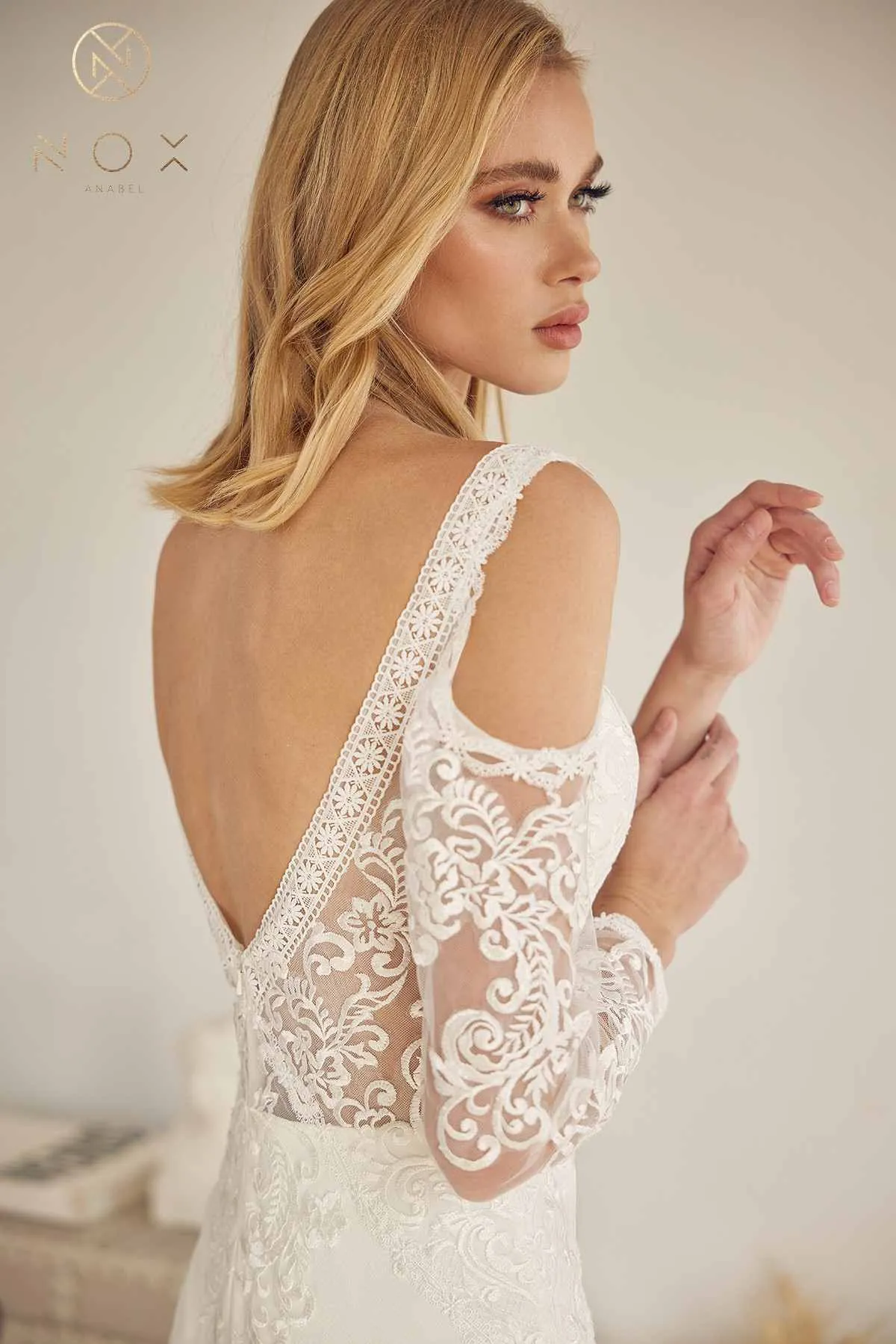Nox Anabel JE916 Wedding Gown Cathedral Train Long Sleeves