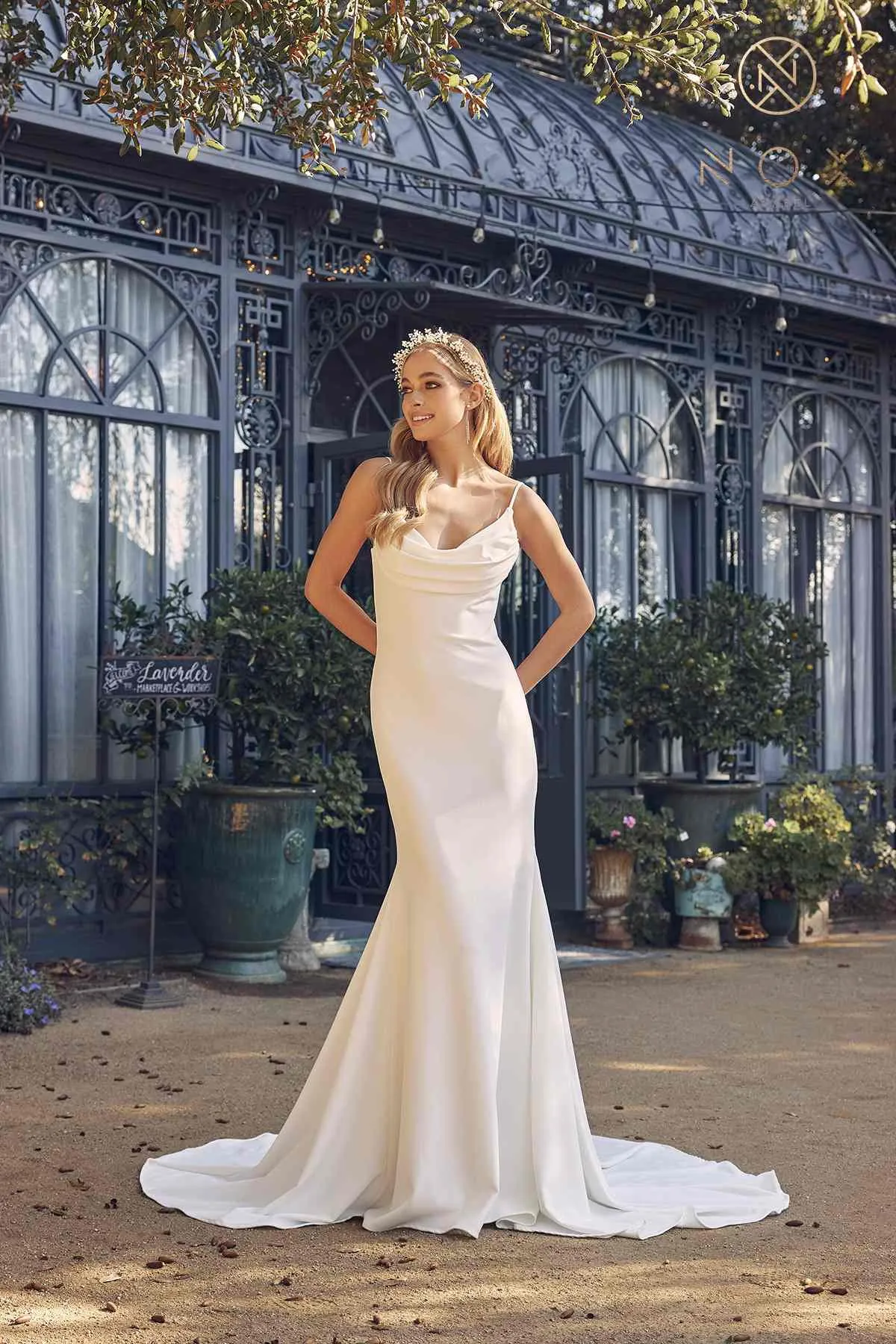Nox Anabel JE954 Long Mermaid Gown Cowl Neckline and Back Sleeveless