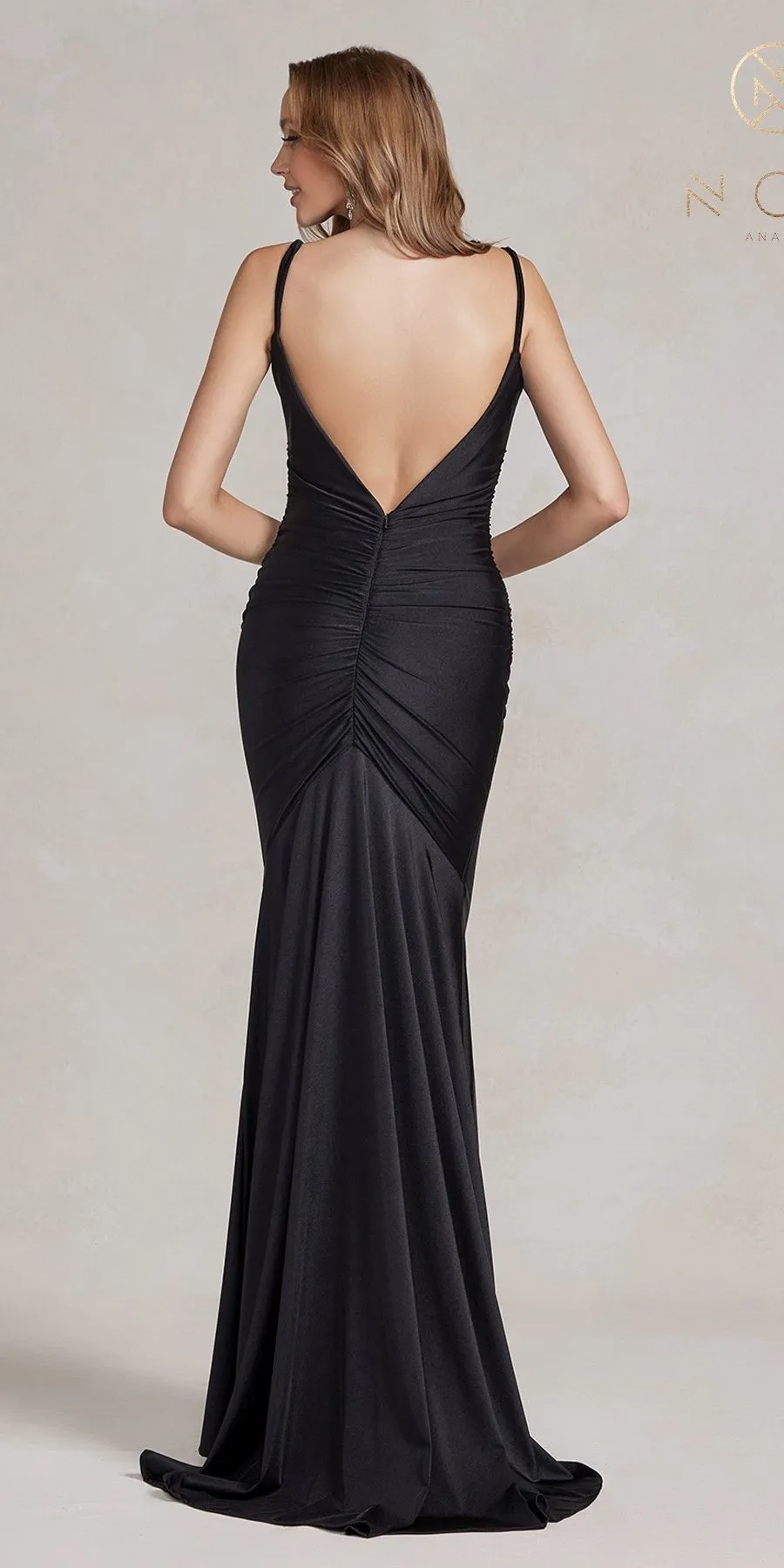 Nox Anabel K490 Floor Length Fitted Cowl Neckline Formal Gown