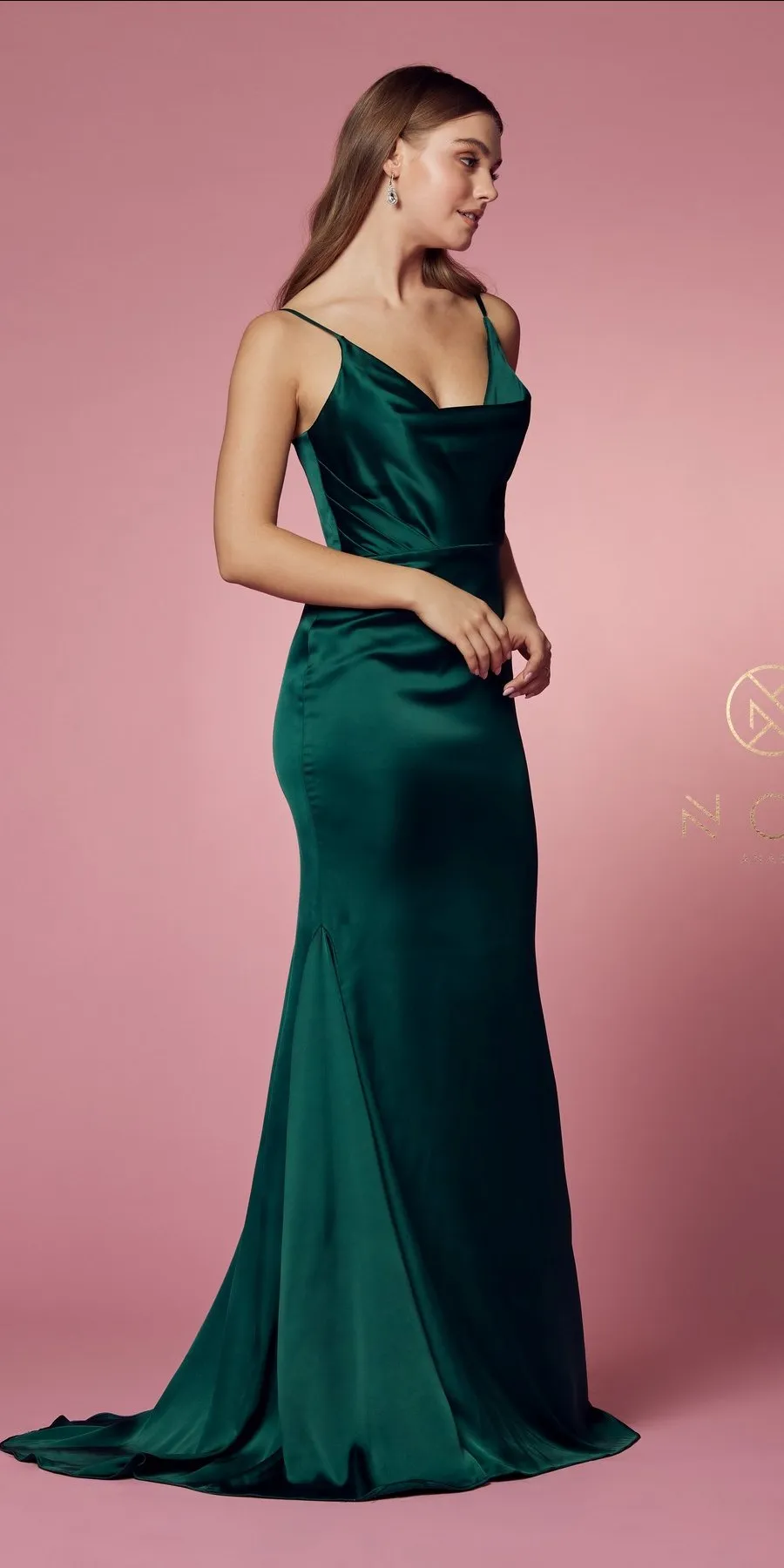 Nox Anabel R1026 Long Mermaid Formal Gown with Cowl Neckline