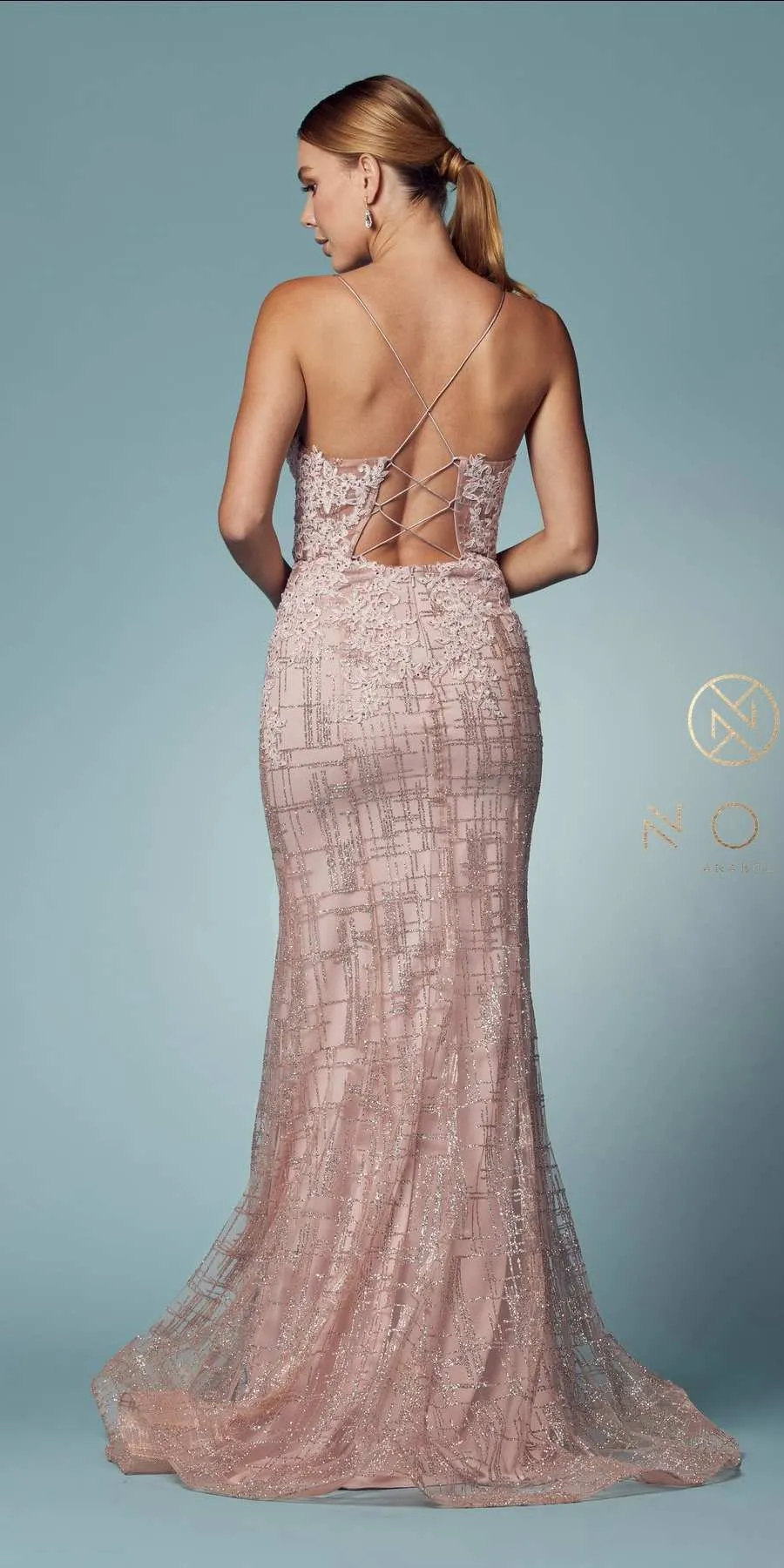 Nox Anabel R282-1 Mermaid Long Dress Corset Open-Back