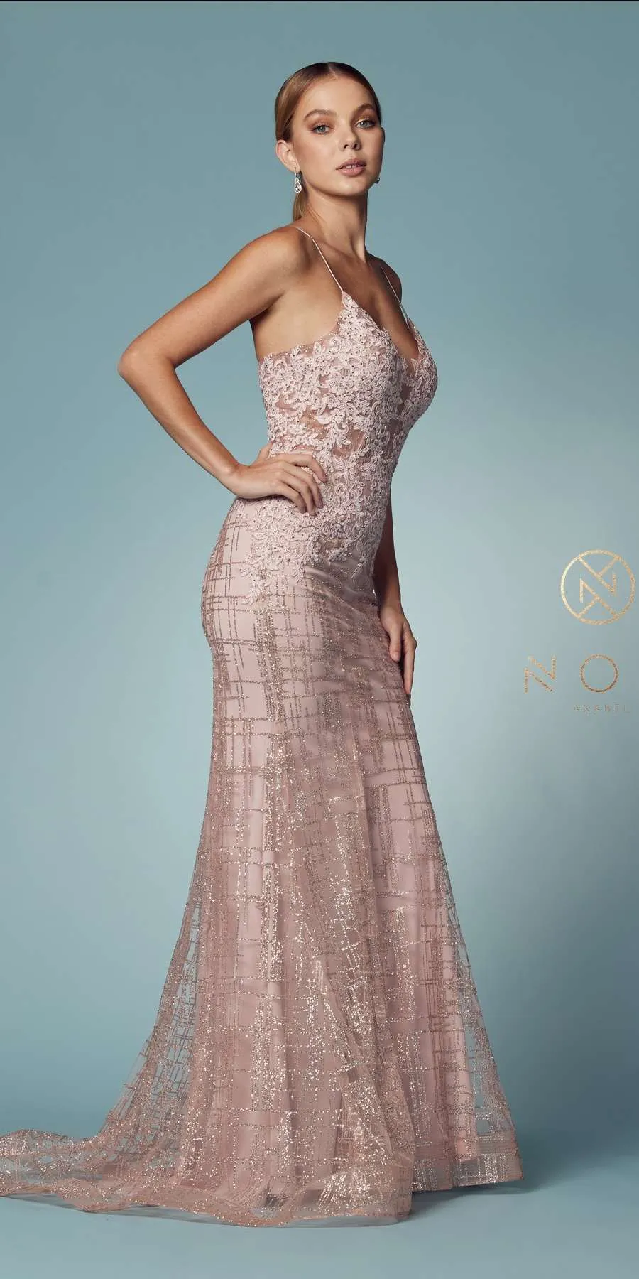 Nox Anabel R282-1 Mermaid Long Dress Corset Open-Back