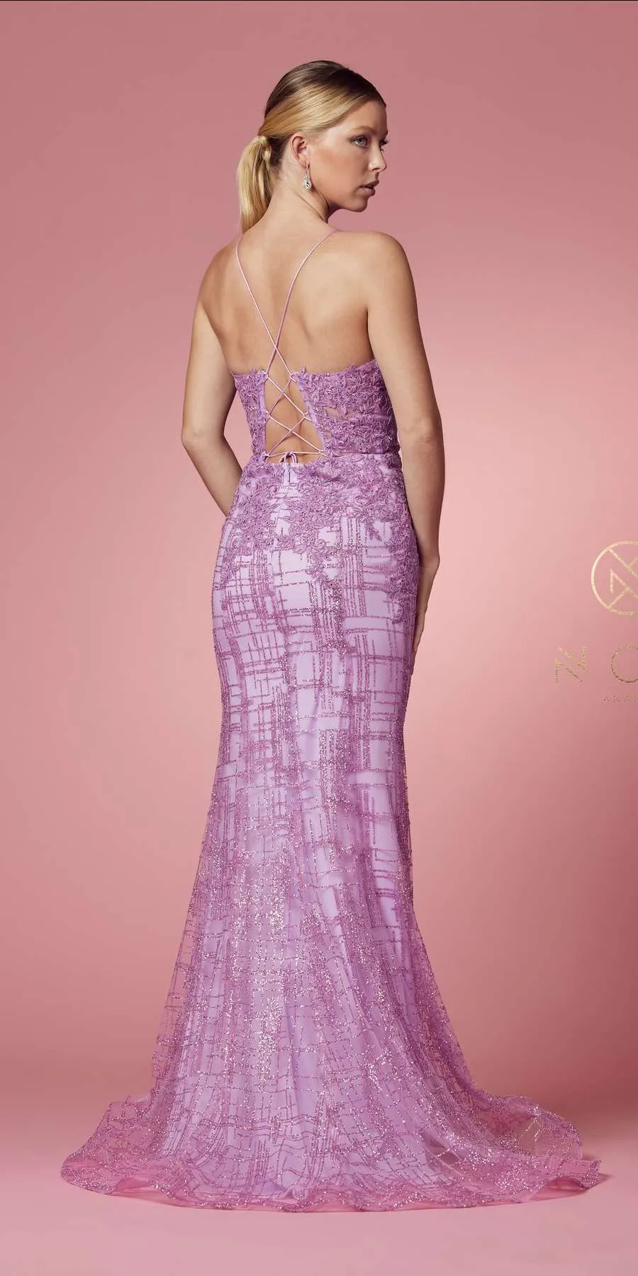 Nox Anabel R282-1 Mermaid Long Dress Corset Open-Back