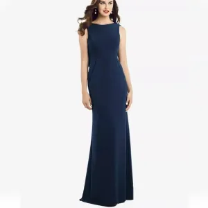 *NWOT* Dessy Collection Vivian Diamond Draped Backless Crepe Dress