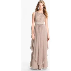 NWOT Eliza J Sleeveless Lace &amp; Chiffon Gown 4