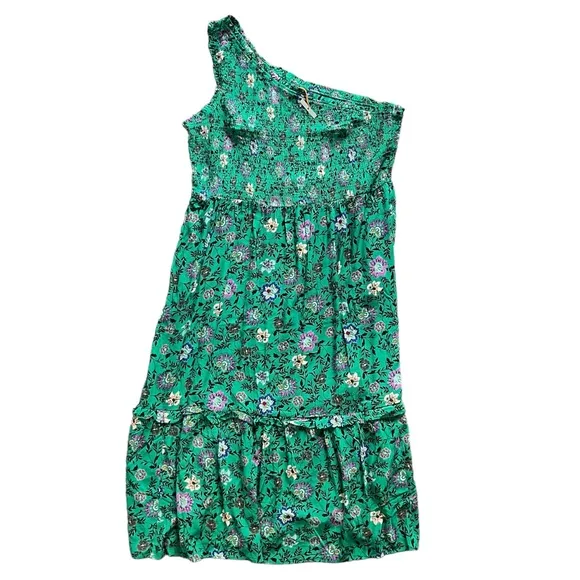 NWOT Knox Rose Tiered Maxi Dress Green Floral One Shoulder Smocked Plus Size 3X