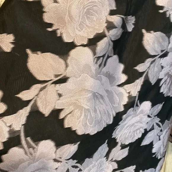 NWOT XSCAPE Black Floral One Shoulder Fit &amp; Flare Dress Cocktail/Evening Size 0