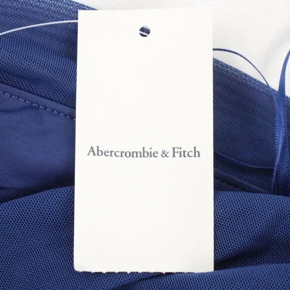 NWT Abercrombie &amp; Fitch Mesh Asymmetrical Off-The-Shoulder Draped Maxi Dress (M)
