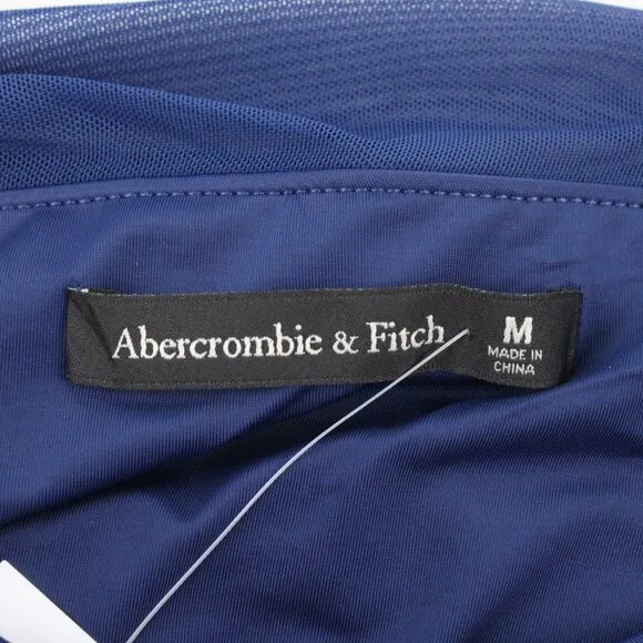 NWT Abercrombie &amp; Fitch Mesh Asymmetrical Off-The-Shoulder Draped Maxi Dress (M)