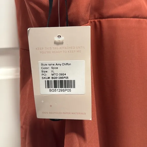 NWT Birdy Grey Amy Dress Chiffon Spice Women’s XL
