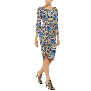 NWT INC International Concepts Printed Asymmetrical Midi Dress Medium