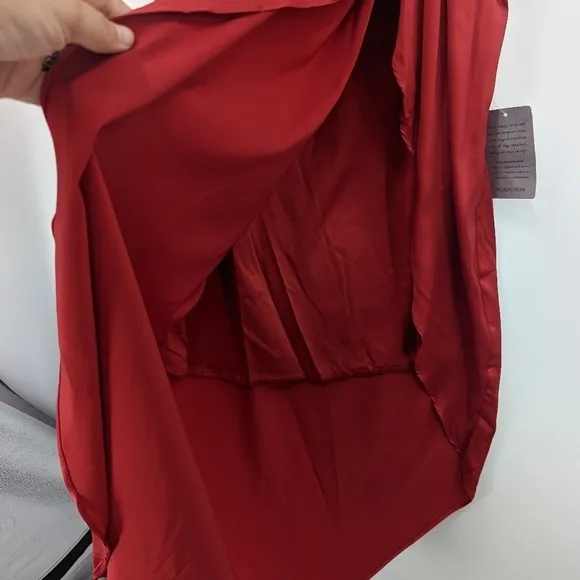 NWT LULU'S Law of Attraction Satin One Shoulder Asymmetrical Midi Dress