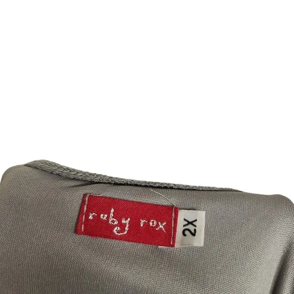 NWT Ruby Rox Gray One Shoulder Rhinestone Dress 2X