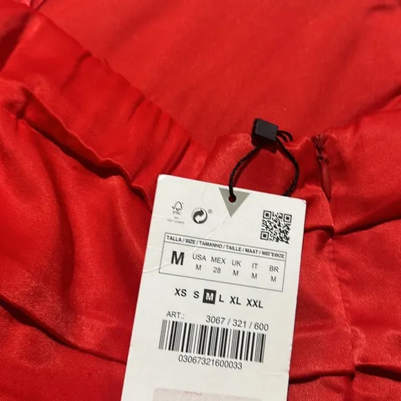 NWT ZARA MINI OFF-SHOULDER SATIN-FINISH DRESS DRAPED RED BLOGGERS FAVE
