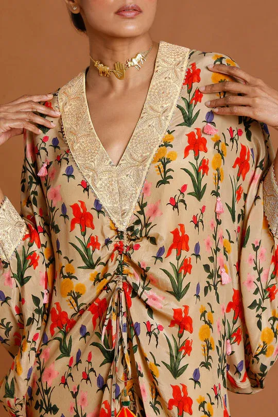 Oatmeal Autumn Bouquet Kaftan