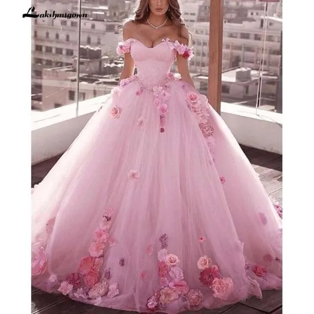 Off-the-shoulder Princess Long Weeding Dresses
