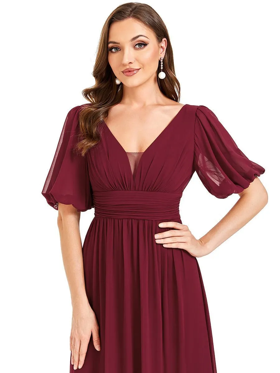 Olivia half sleeve gown with split Express NZ wide