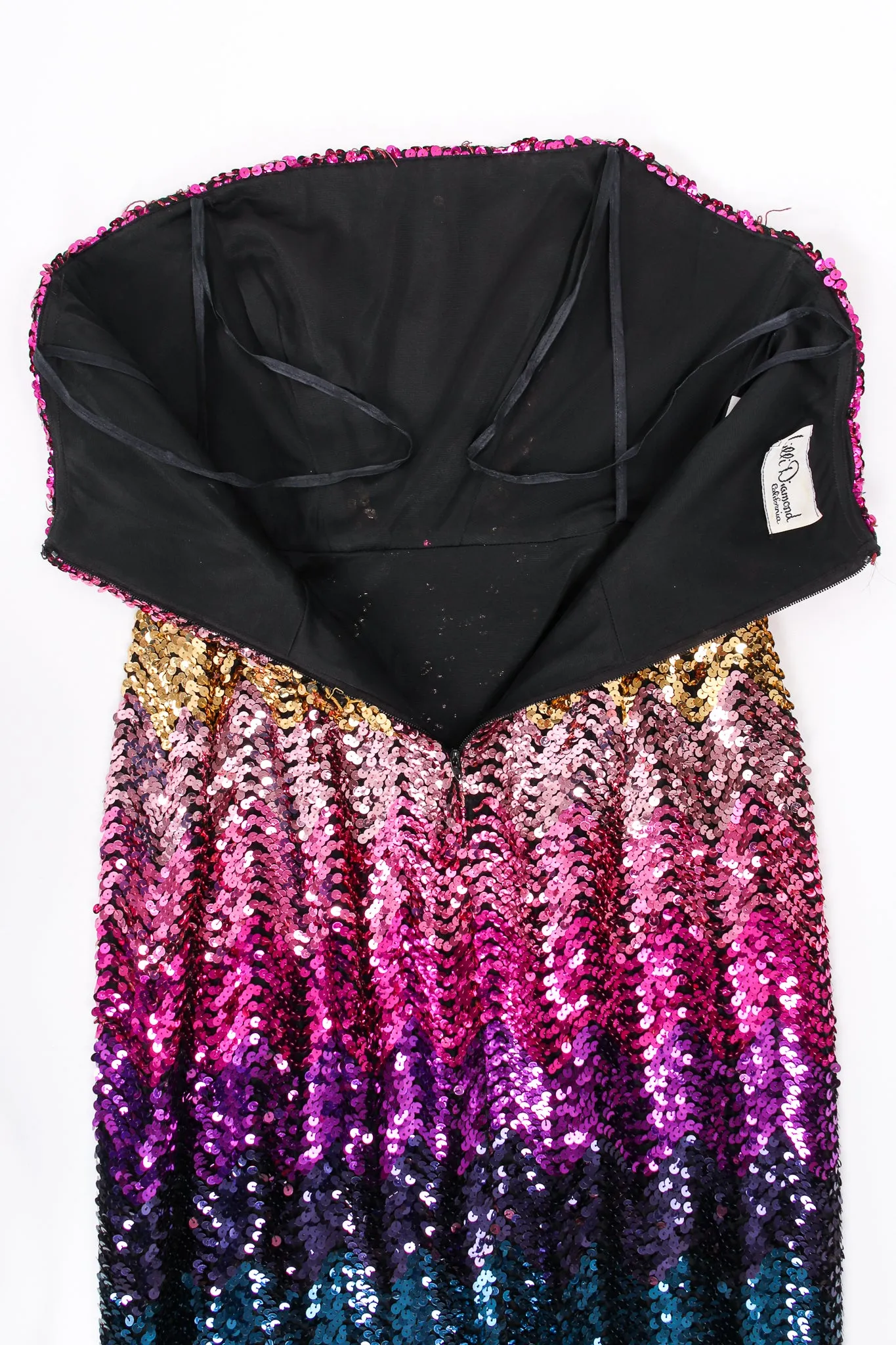 Ombré Sequin Strapless Sheath