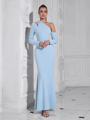 One Shoulder Asymmetrical Maxi Bodycon Dress HB10137